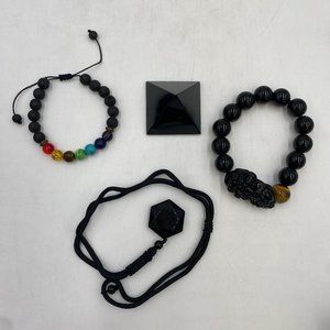Obsidian Pack of 4 - Good Luck bracelet
